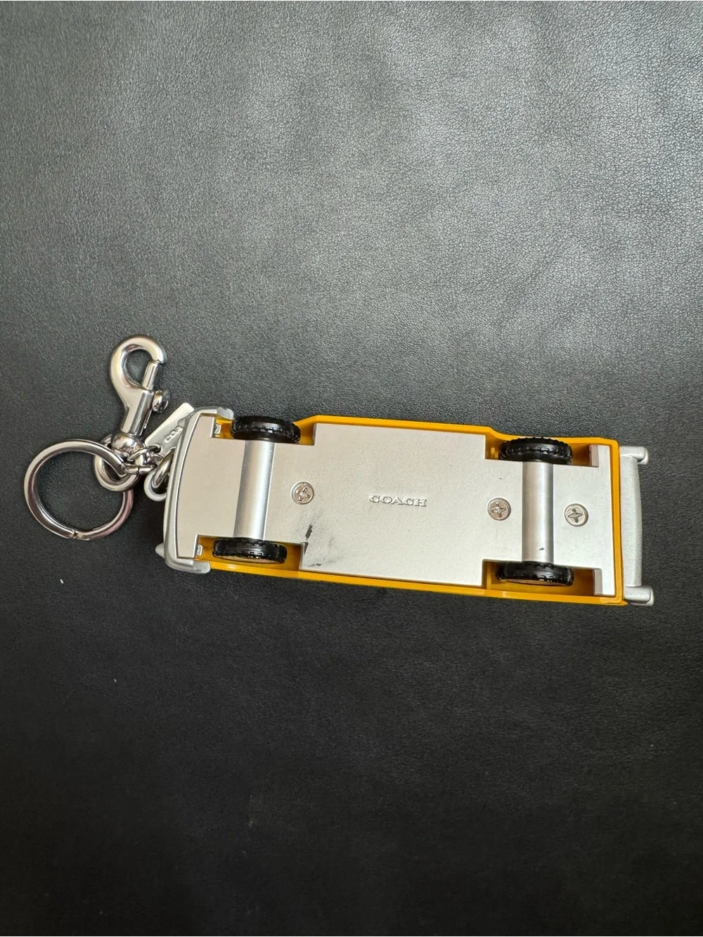 Coach Large Yellow Taxi Bag Charm Keychain